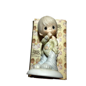 Precious Moments‎ Smile God Loves You 1977 Jonathan & David Black Eye Boy Rare